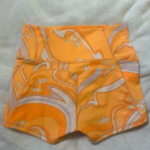 XS orange/white fabletic spandex shorts. Barely worn.